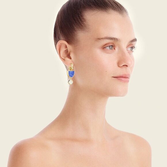 J.CREW GOBLET STONE DROP EARRINGS BLUE - Picture 9 of 9